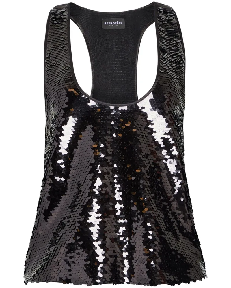 Retrofête Mandy Tanktop - Schwarz Schwarz