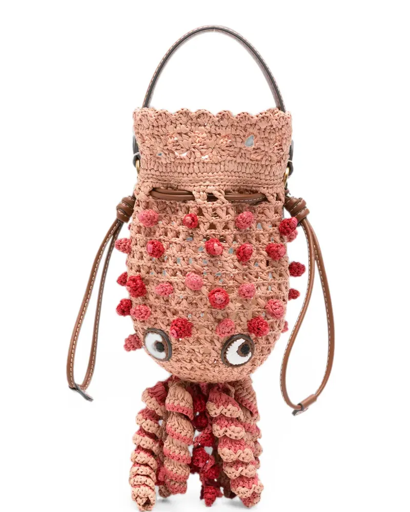 Anya Hindmarch Squid raffia bucket bag - Rosa Rosa