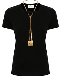 Elisabetta Franchi T-Shirt mit Rundhalsausschnitt Schwarz