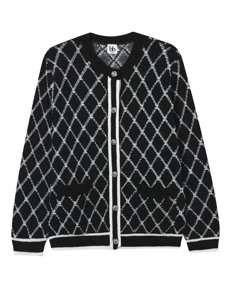 b+ab Cardigan mit Argyle-Muster - Schwarz Schwarz