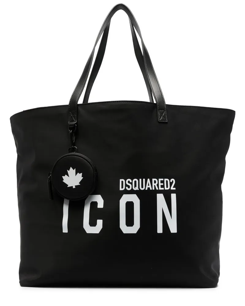 Dsquared2 Shopper mit Logo-Print - Schwarz Schwarz