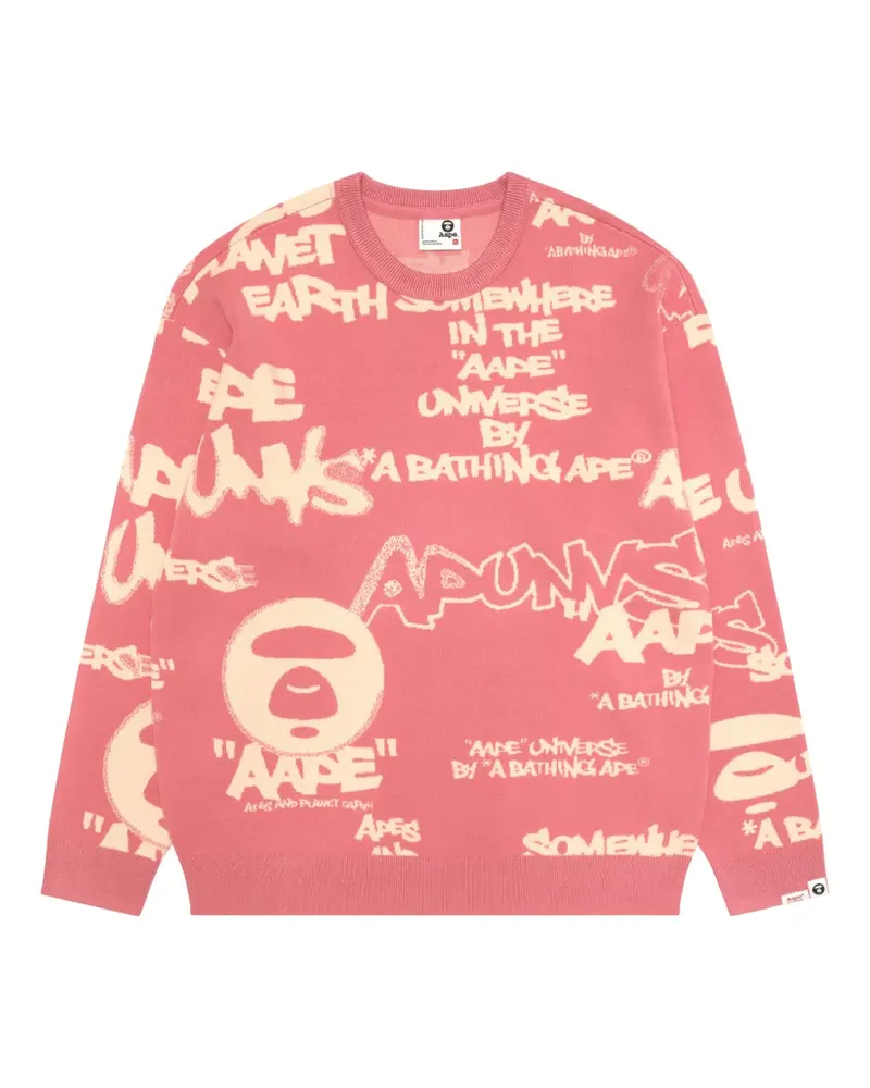 BAPE logo crew-neck sweater - Rosa Rosa