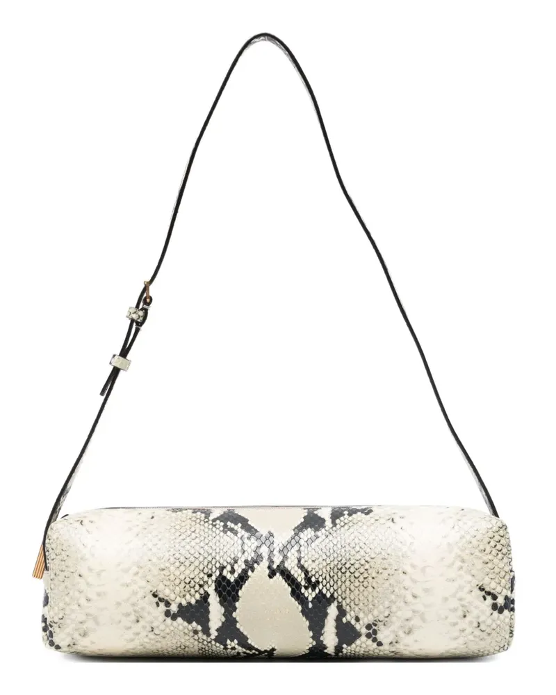 KHAITE snakeskin cylindrical shoulder bag - Nude Nude