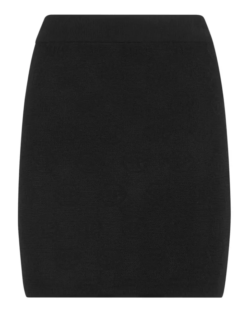 Philipp Plein Rock aus Monogramm-Jacquard - Schwarz Schwarz
