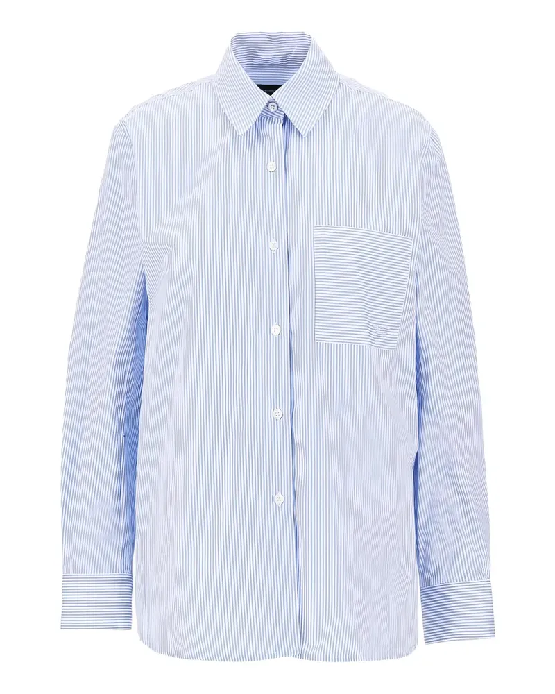 Emporio Armani vertical-stripe chest-pocket shirt - Blau Blau