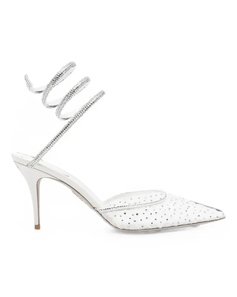 René Caovilla Belle crystal-embellished lace pumps - Weiß Weiß