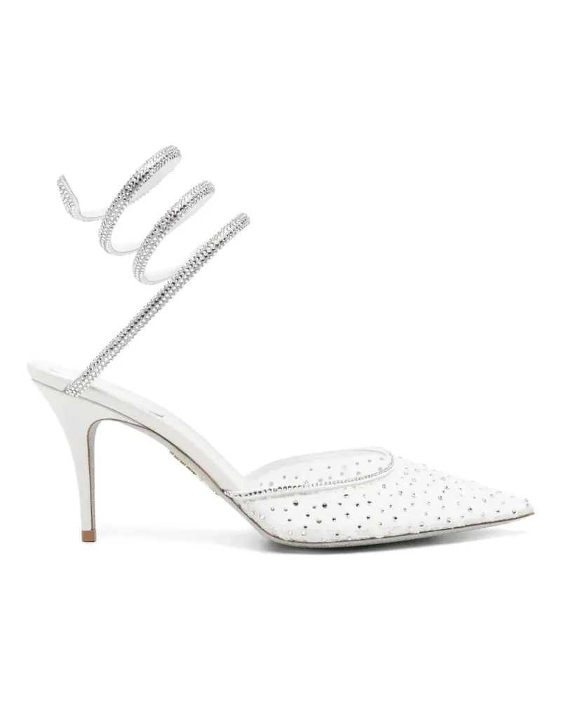 René Caovilla Belle crystal-embellished lace pumps - Weiß Weiß