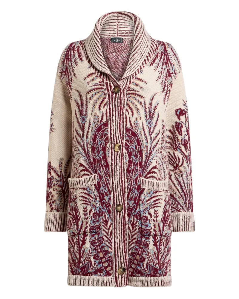 Etro Mantel aus Blumenjacquard mit Knopfverschluss - Rot Rot