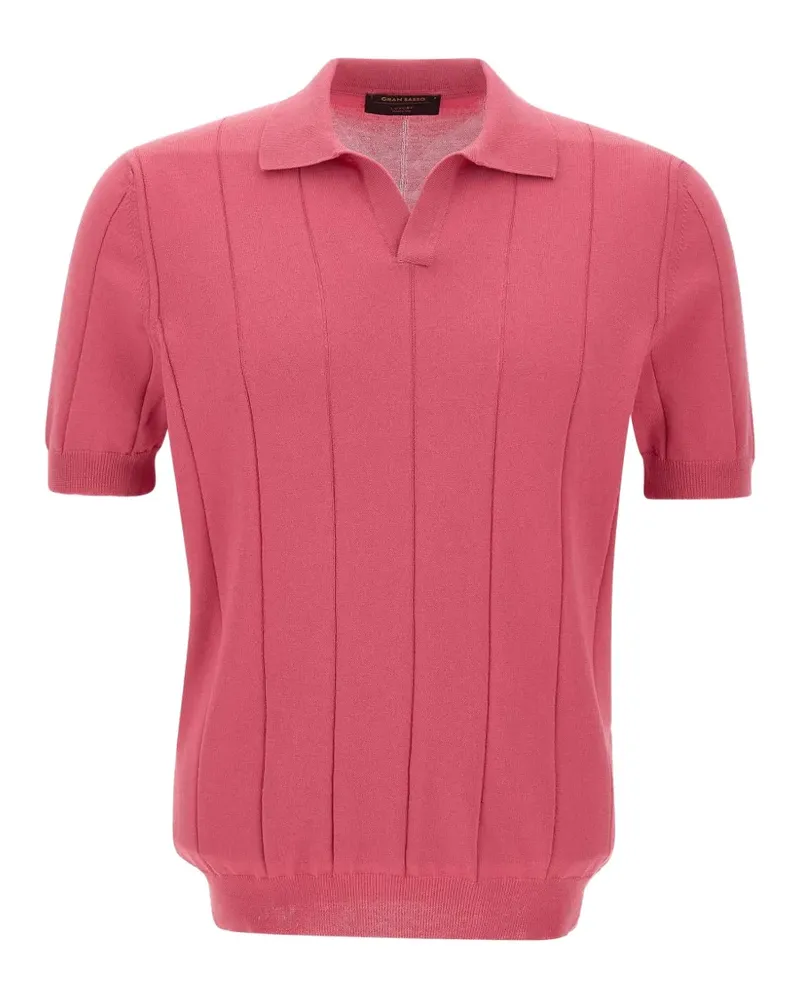 Gran Sasso Tennis M/M Skipper ribbed-knit polo shirt - Rosa Rosa