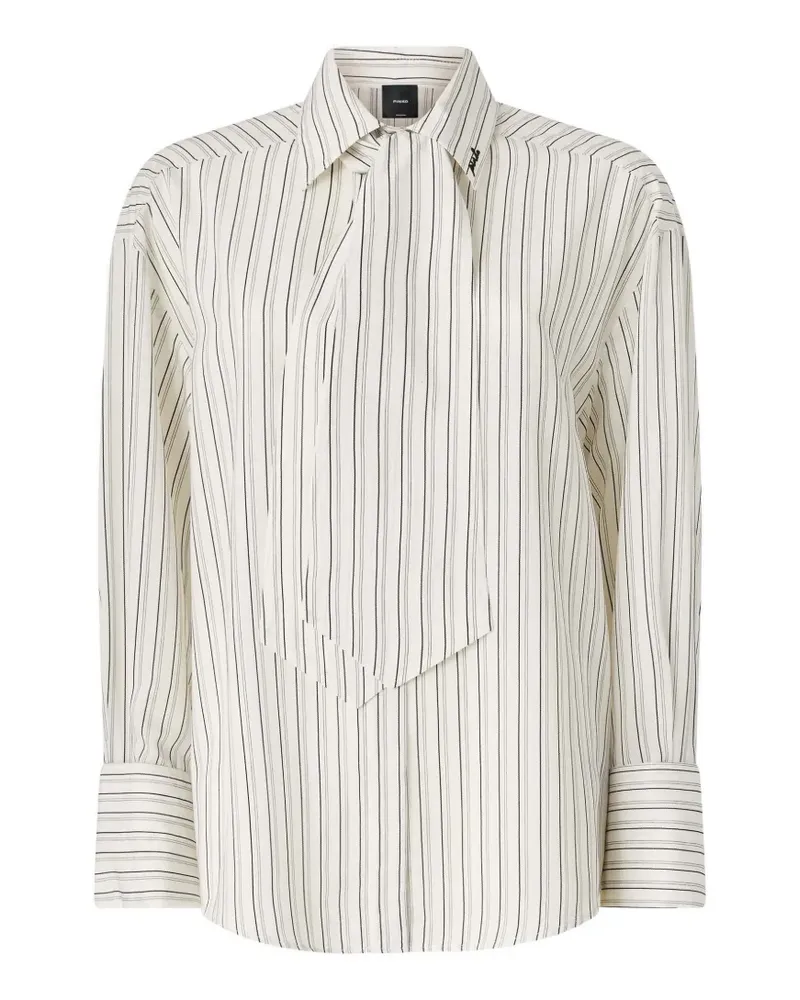 Pinko striped shirt with tie - Weiß Weiß