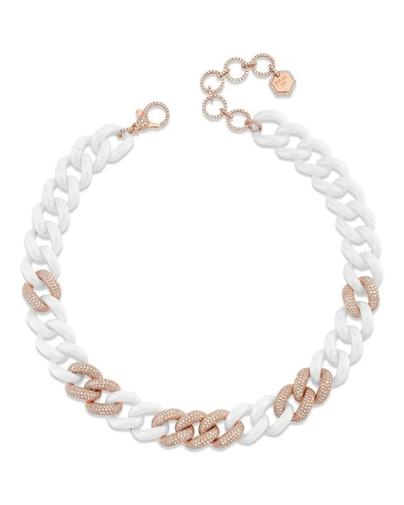 SHAY 18kt Ceramic Jumbo Rotgoldhalskette mit Diamanten - Rosa Rosa