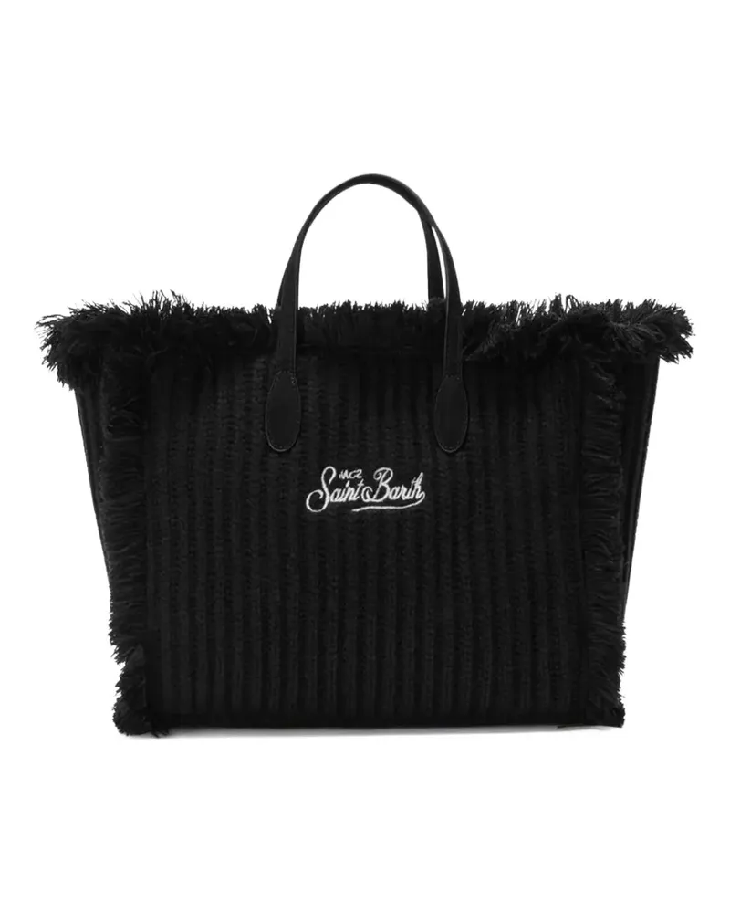 MC2 Saint Barth fringed embroidered-logo tote bag - Schwarz Schwarz