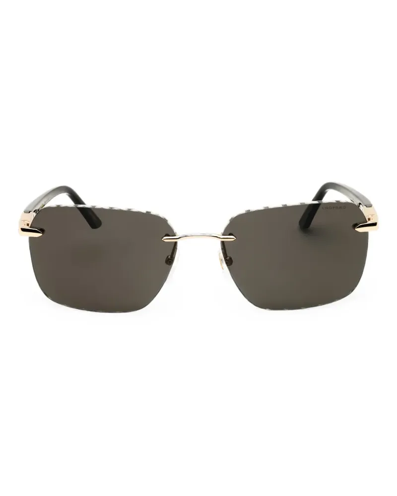 Chopard rectangle-frame sunglasses - Gold Gold
