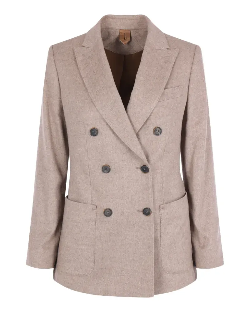 Max Mara double-breasted peak-lapels blazer - Nude Nude