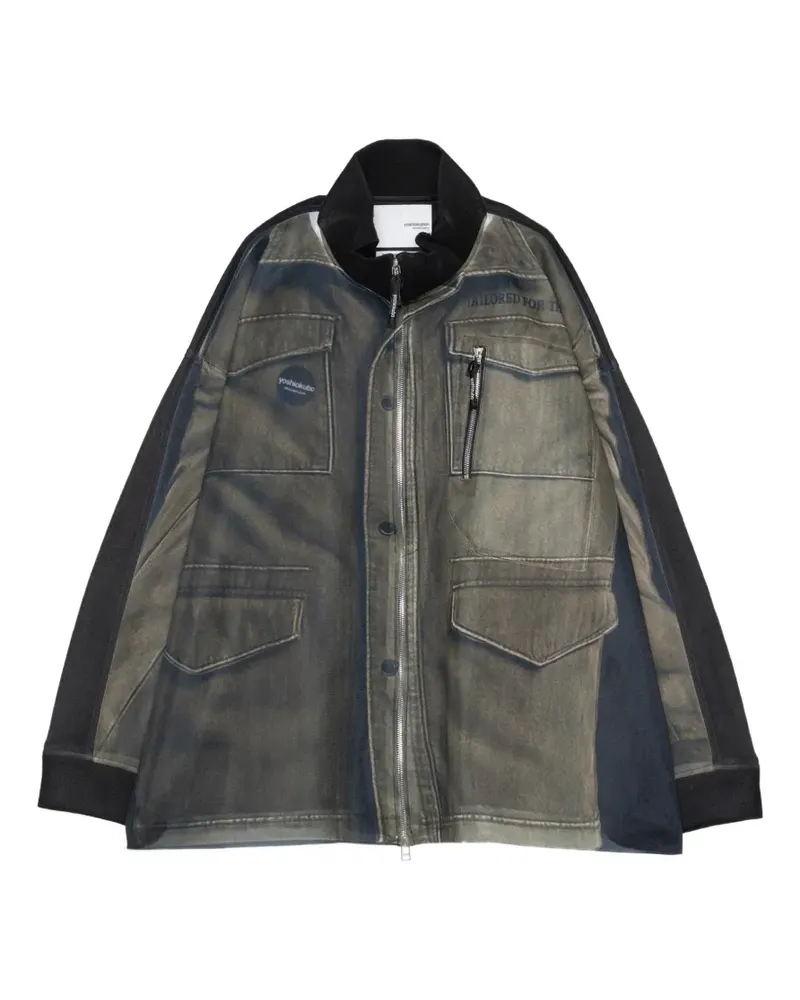 Yoshio Kubo graphic-print zip-up jacket - Schwarz Schwarz