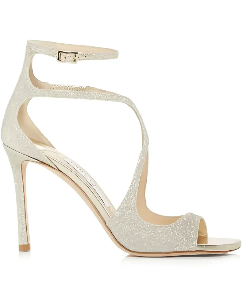 Jimmy Choo Azia Sandalen mit Glitter-Schnalle 95mm - Silber Silber
