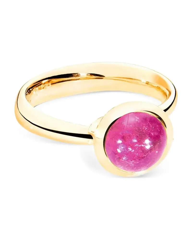 TAMARA COMOLLI Kleiner 18kt Bouton Gelbgoldring mit rosa Turmalin Gold