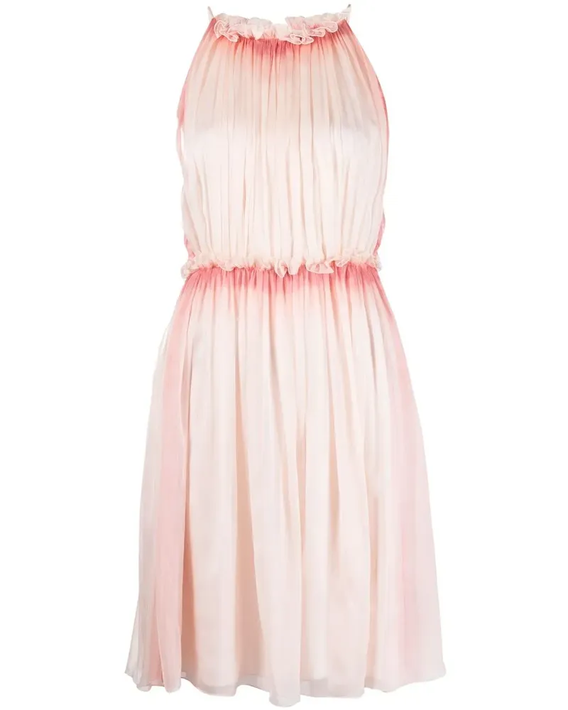 Alberta Ferretti Seidenkleid mit Rüschen - Rosa Rosa