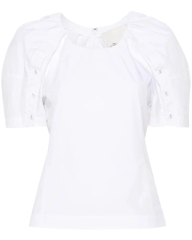 3.1 phillip lim Bloom Bluse mit Falten - Weiß Weiß