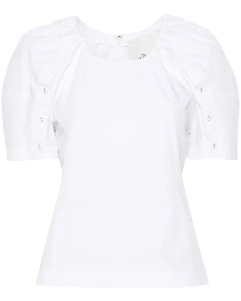 3.1 phillip lim Bloom Bluse mit Falten - Weiß Weiß