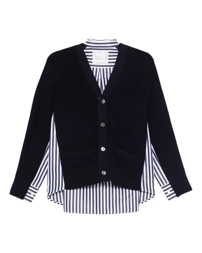 Sacai Cardigan mit Einsätzen - Blau Blau