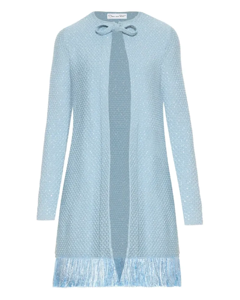 Oscar de la Renta Mantel mit Pailletten - Blau Blau
