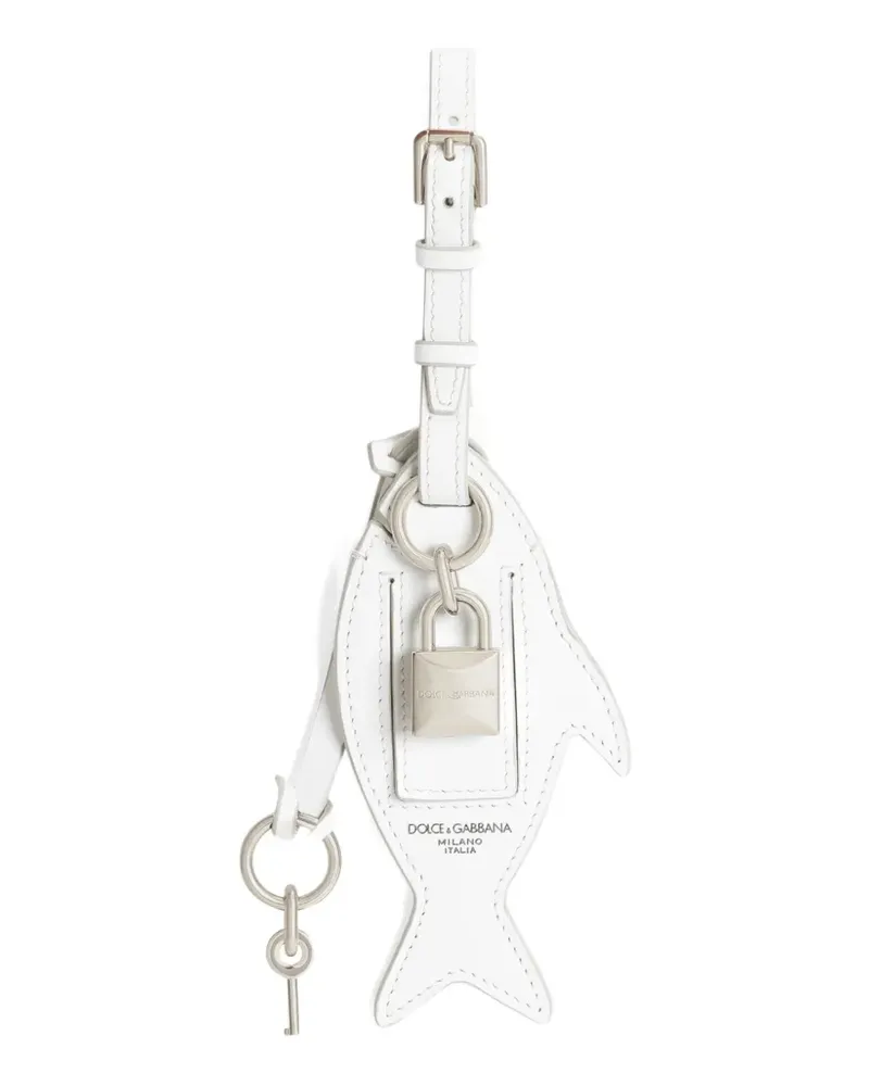 Dolce & Gabbana calfskin keyring - Weiß Weiß