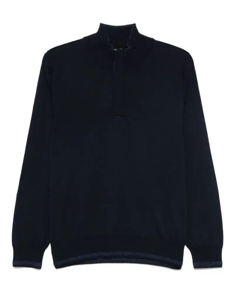 Canali Pullover mit Reißverschluss - Blau Blau