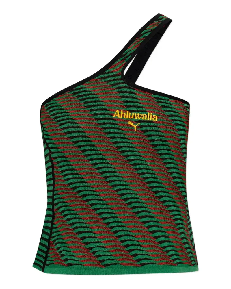 Puma x Ahluwalia one-shoulder logo-embroidered top - Grün Grün