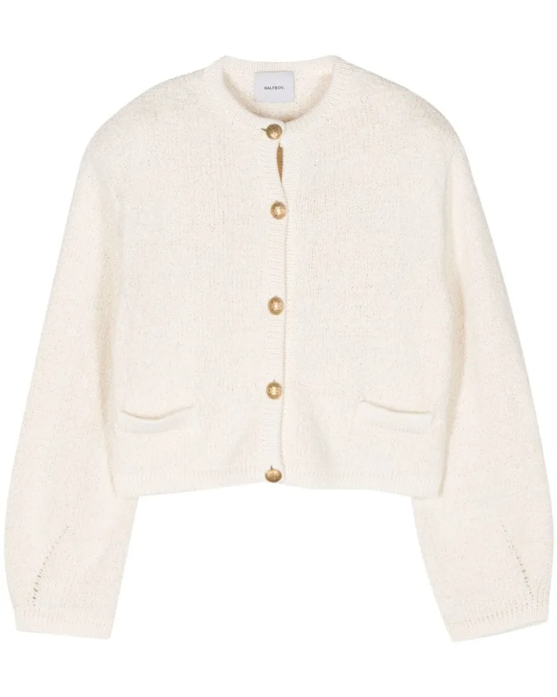 HALFBOY Alice Cardigan mit Schulterpolstern Nude