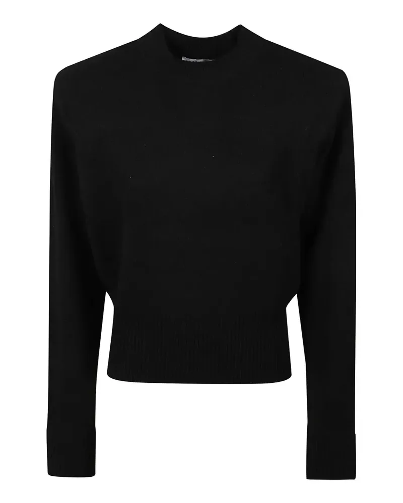 IRO Lovelie Pullover in Doubleface-Qualität mit markanten Schultern - Schwarz Schwarz