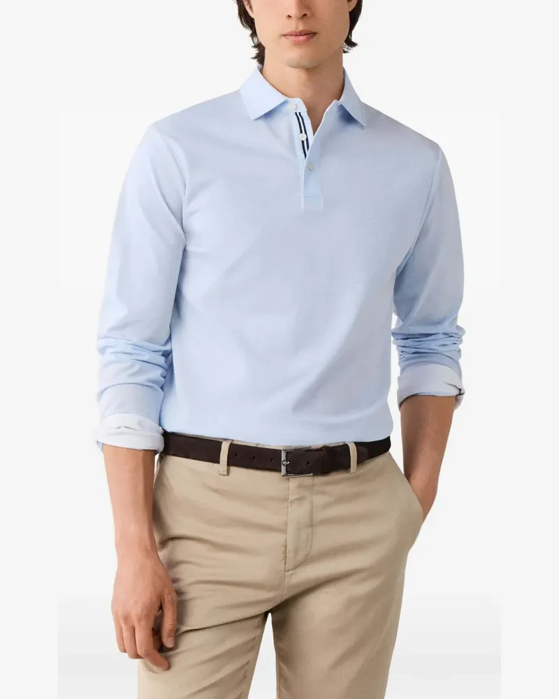 Hackett Poloshirt aus Piqué - Blau Blau