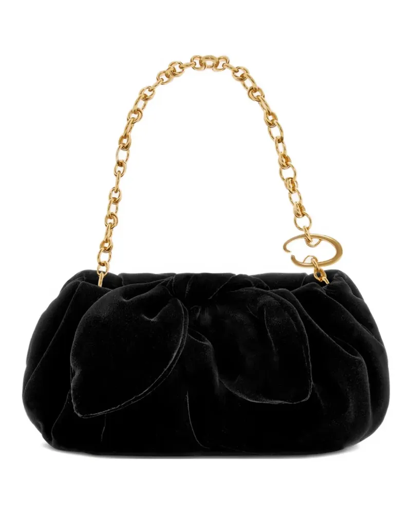 Oscar de la Renta Mini Velvet Bow Clutch - Schwarz Schwarz