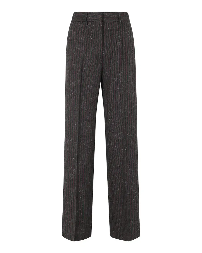 Erika Cavallini Wide-Leg-Hose mit Nadelstreifen - Grau Grau