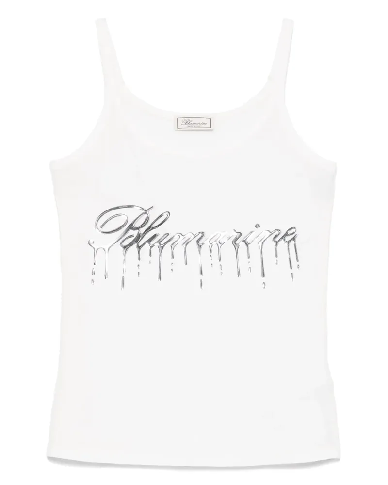 Blumarine Trägershirt mit tropfendem Logo - Weiß Weiß