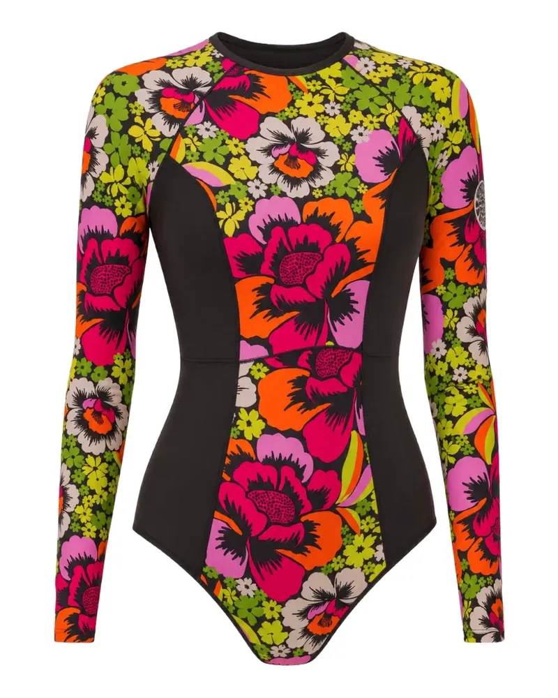 Rip Curl Mirage floral-print long-sleeve swimsuit - Schwarz Schwarz