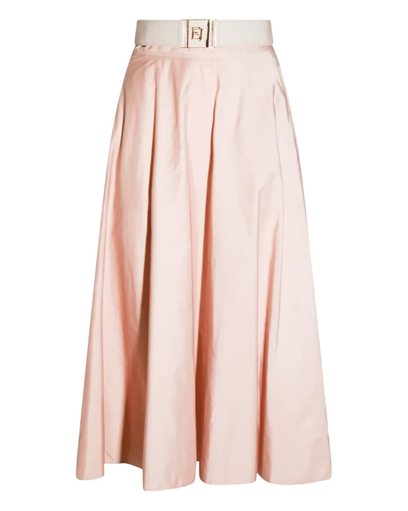 Elisabetta Franchi pleated belted skirt - Rosa Rosa