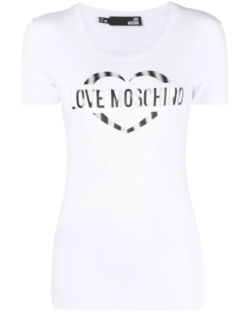 Moschino T-Shirt mit rundem Ausschnitt Weiß