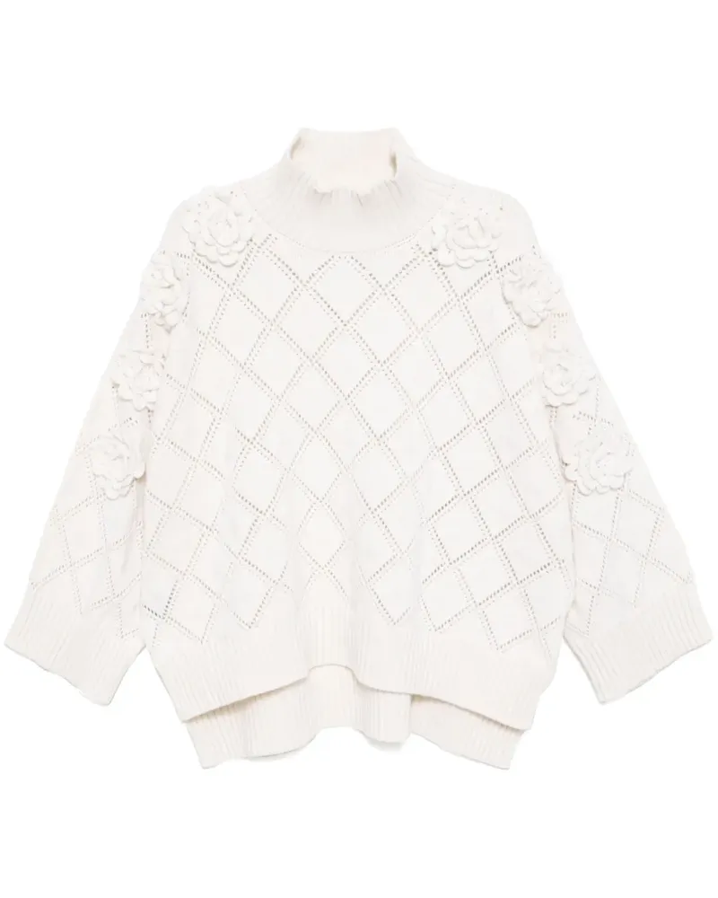 Elie Saab Pullover mit Blumendetail - Nude Nude
