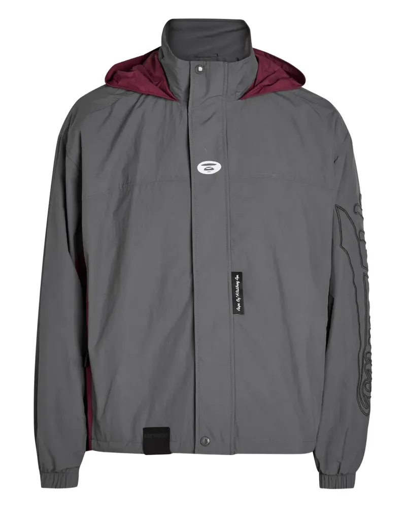 BAPE Kapuzenjacke mit Logo-Patch - Grau Grau