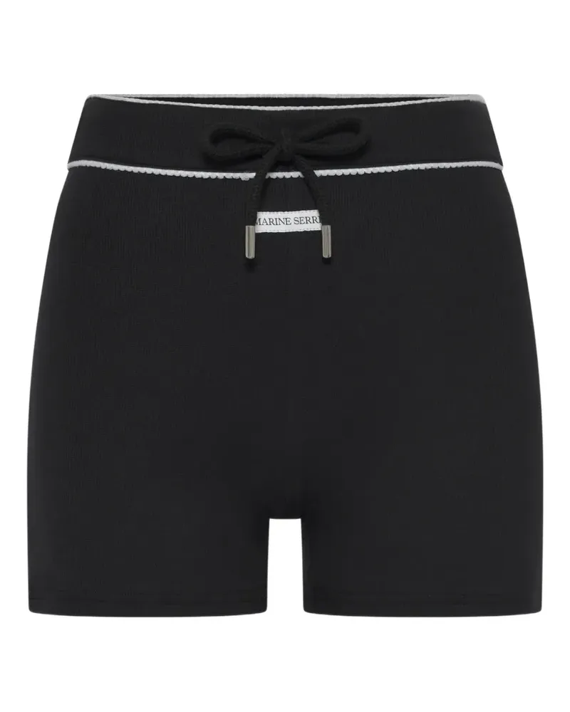 Marine Serre Shorts mit Kordelzug - Schwarz Schwarz