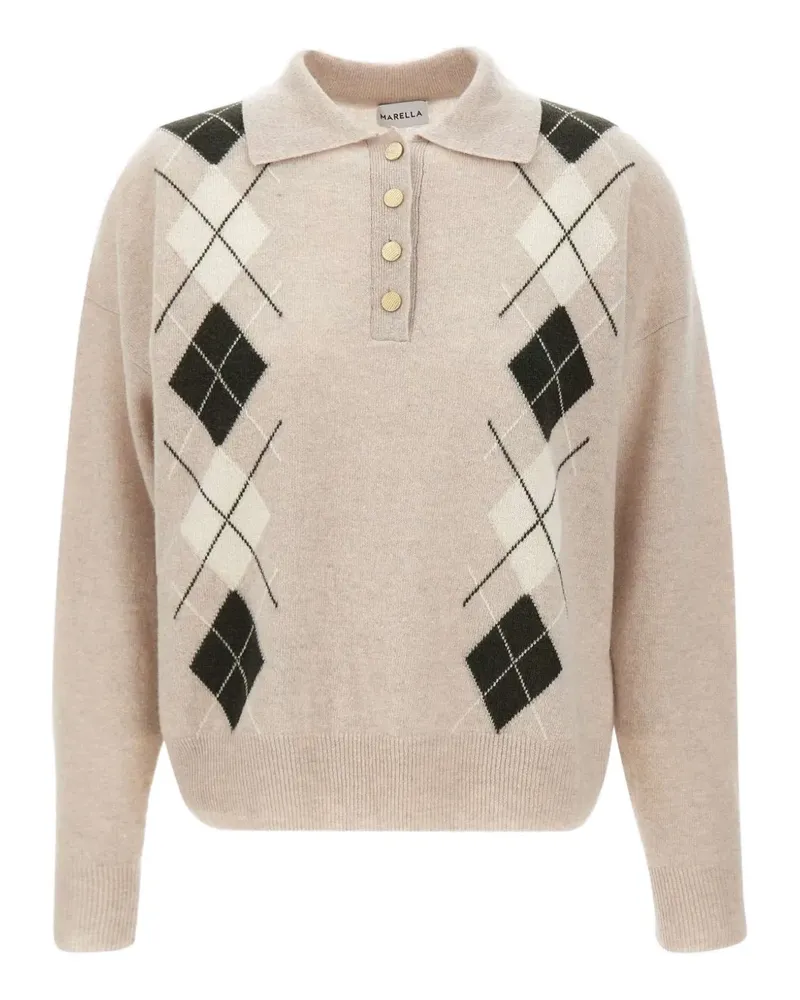 MARELLA Geometrisch gemustertes Poloshirt - Nude Nude