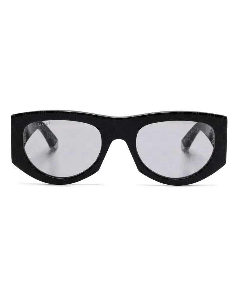Gucci Sonnenbrille mit geometrischem Gestell - Schwarz Schwarz