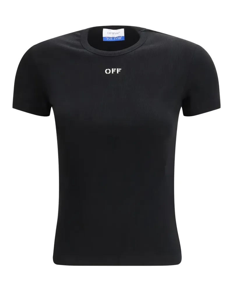 OFF-WHITE ribbed T-shirt - Schwarz Schwarz