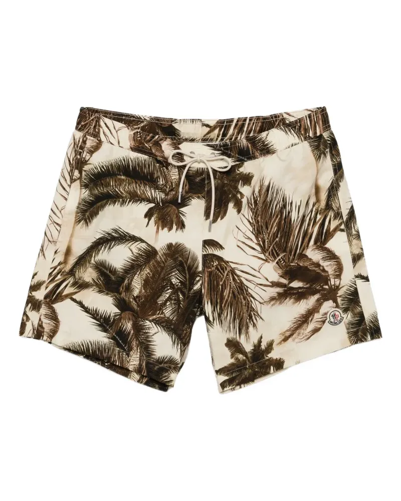 Moncler Badeshorts mit Palmen-Print - Nude Nude