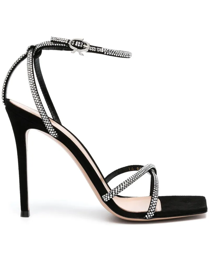 Gianvito Rossi Sandalen mit Kristallen 120mm - Schwarz Schwarz