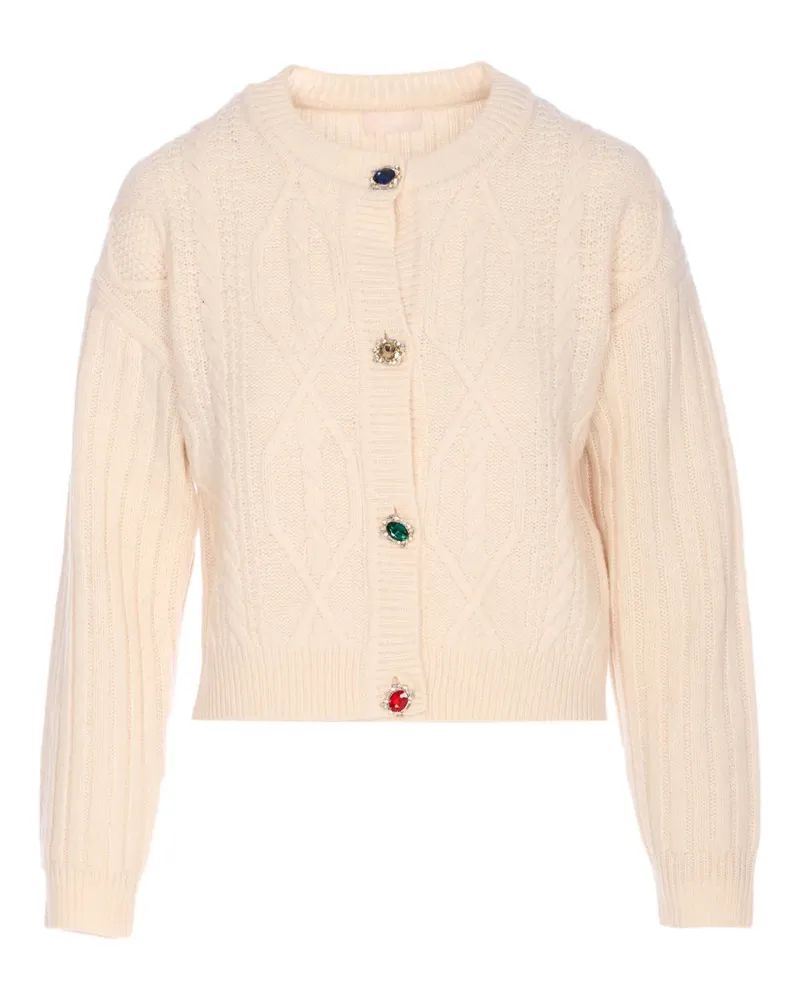 Liu Jo Verzierter Cardigan mit Zopfmuster - Nude Nude