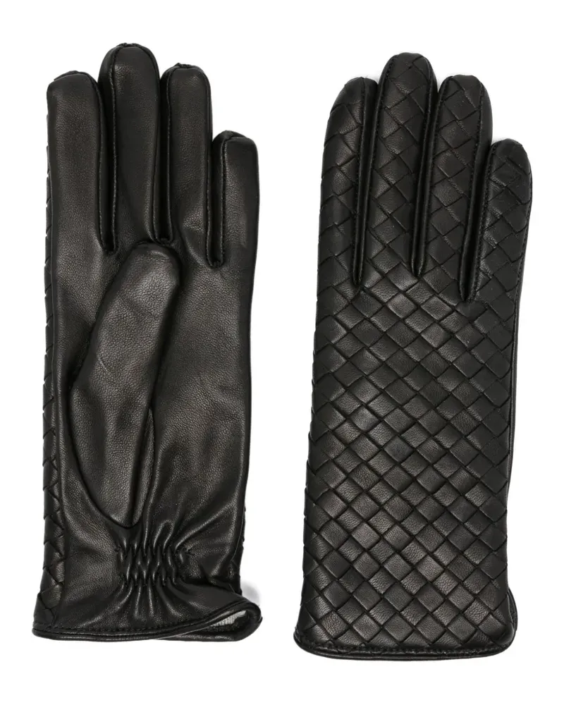 Manokhi Gewebte Handschuhe aus Leder - Schwarz Schwarz