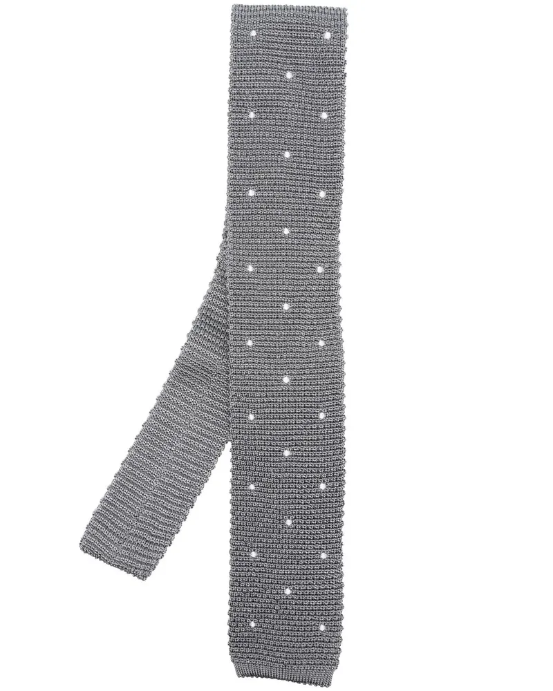 Brunello Cucinelli Fein gestrickte Krawatte - Grau Grau