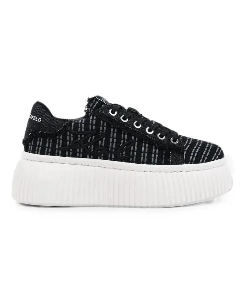 Karl Lagerfeld Kreeper bouclé-knit frayed sneakers - Schwarz Schwarz